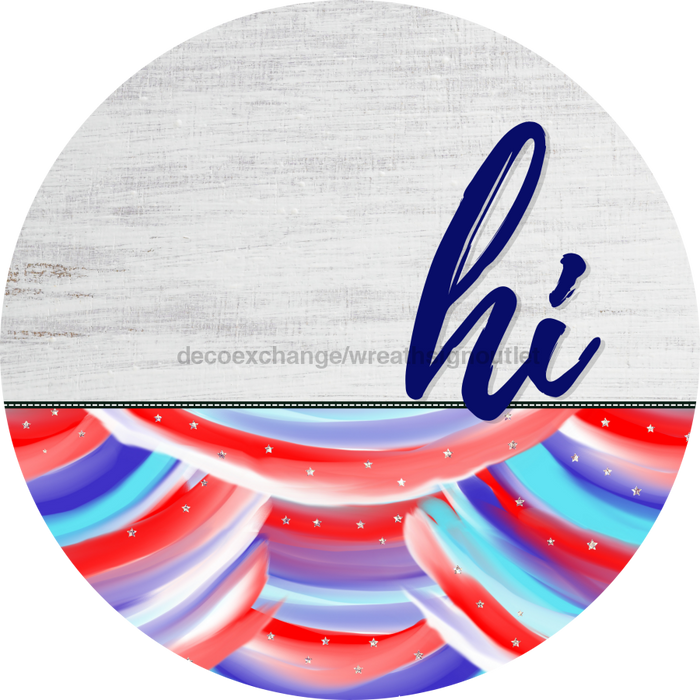 Patriotic Door Hanger Hi Dco - 01443 - Dh 18’ Round Wood