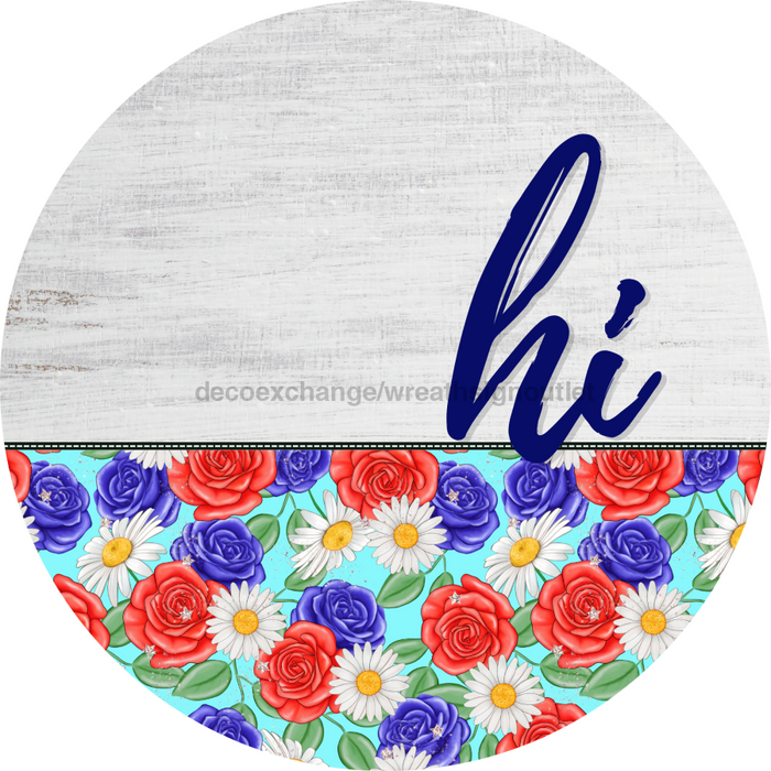 Patriotic Door Hanger Hi Dco - 01444 - Dh 18’ Round Wood