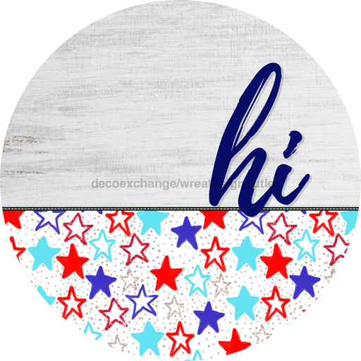 Patriotic Door Hanger Hi Dco - 01446 - Dh 18’ Round Wood