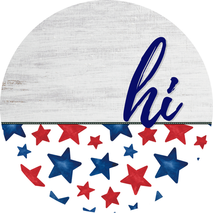 Patriotic Door Hanger Hi Dco - 01449 - Dh 18’ Round Wood
