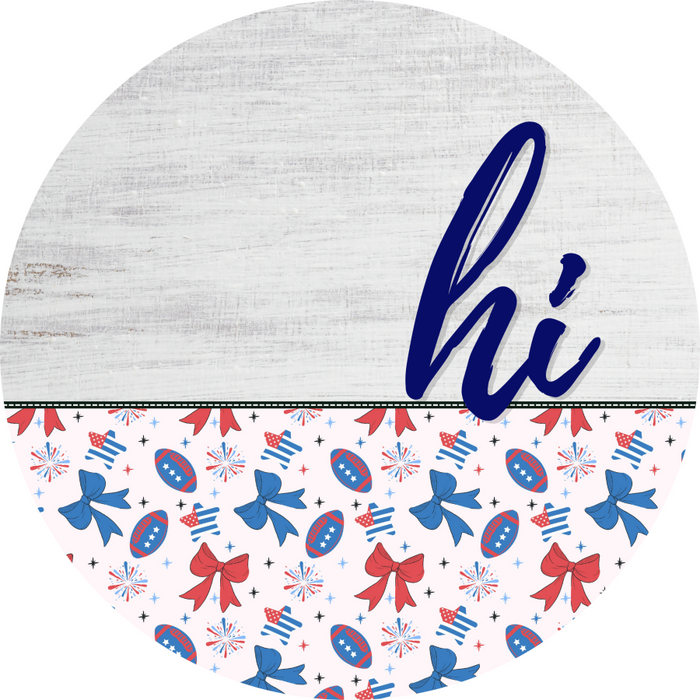 Patriotic Door Hanger Hi Dco - 01452 - Dh 18’ Round Wood