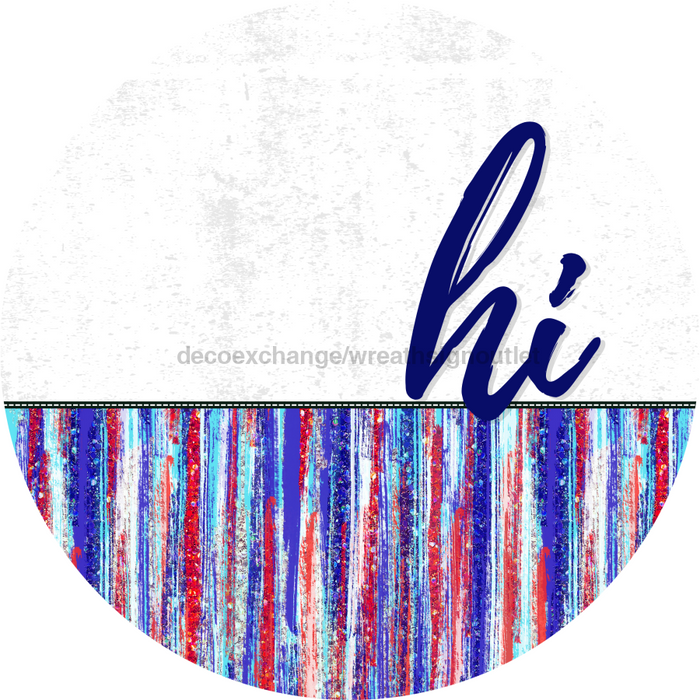 Patriotic Door Hanger Hi Dco - 01456 - Dh 18’ Round Wood
