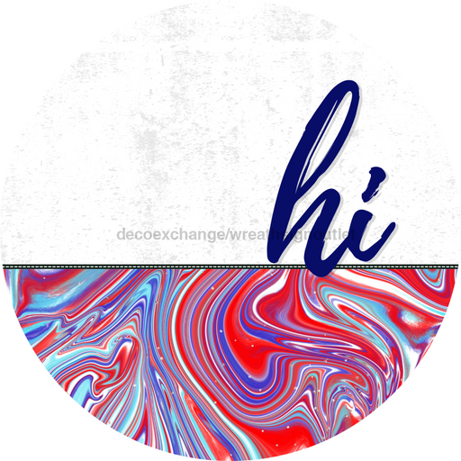 Patriotic Door Hanger Hi Dco - 01458 - Dh 18’ Round Wood
