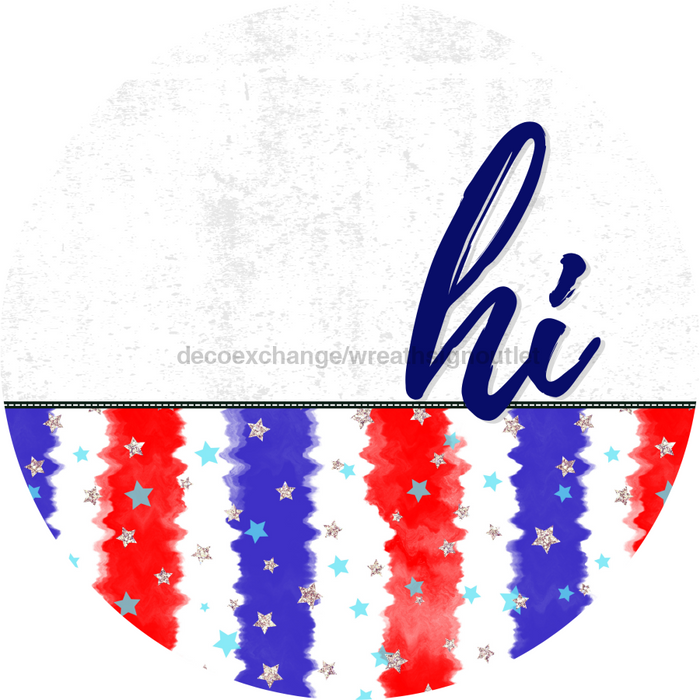 Patriotic Door Hanger Hi Dco - 01461 - Dh 18’ Round Wood