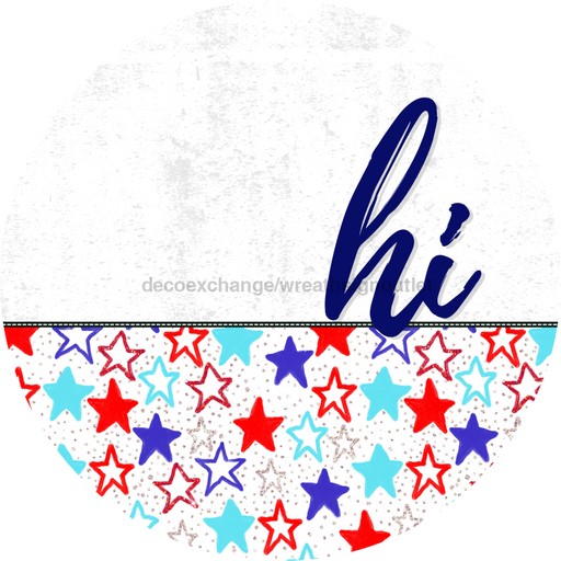 Patriotic Door Hanger Hi Dco - 01462 - Dh 18’ Round Wood