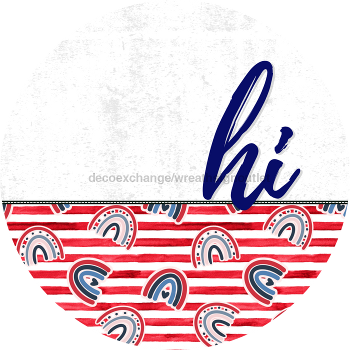 Patriotic Door Hanger Hi Dco - 01469 - Dh 18’ Round Wood