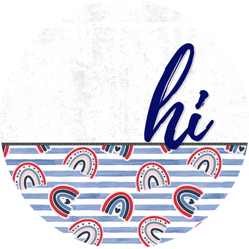Patriotic Door Hanger Hi Dco - 01470 - Dh 18’ Round Wood