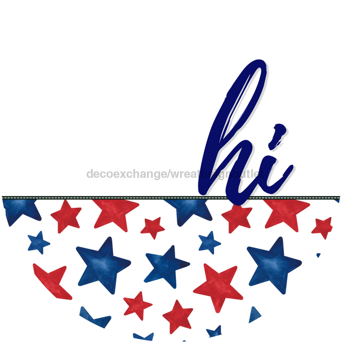 Patriotic Door Hanger Hi Dco - 01473 - Dh 18’ Round Wood
