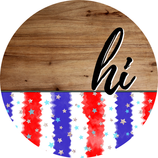 Patriotic Door Hanger Hi Dco - 01485 - Dh 18’ Round Wood