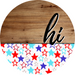 Patriotic Door Hanger Hi Dco - 01486 - Dh 18’ Round Wood