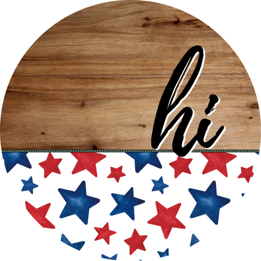 Patriotic Door Hanger Hi Dco - 01489 - Dh 18’ Round Wood