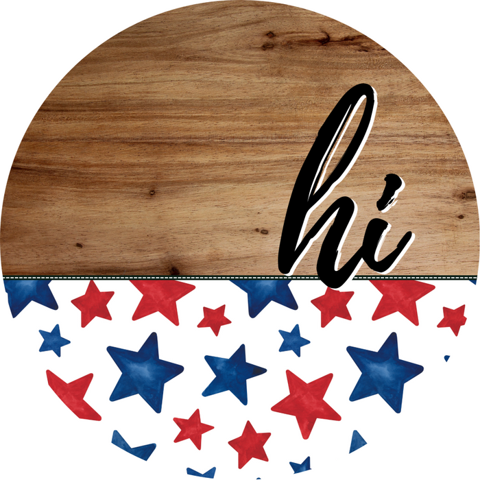Patriotic Door Hanger Hi Dco - 01489 - Dh 18’ Round Wood