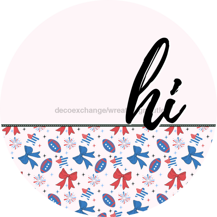 Patriotic Door Hanger Hi Dco - 01492 - Dh 18’ Round Wood