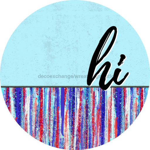 Patriotic Door Hanger Hi Dco - 01496 - Dh 18’ Round Wood