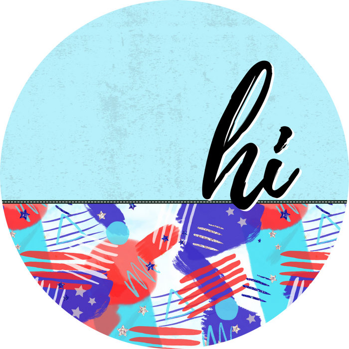 Patriotic Door Hanger Hi Dco - 01497 - Dh 18’ Round Wood