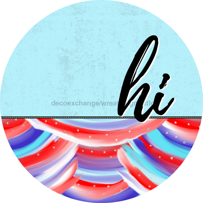 Patriotic Door Hanger Hi Dco - 01499 - Dh 18’ Round Wood
