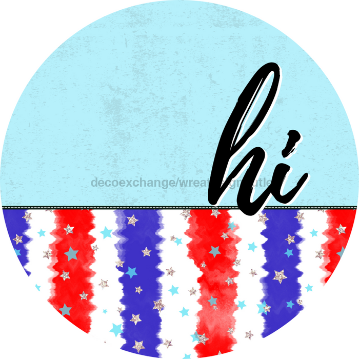 Patriotic Door Hanger Hi Dco - 01501 - Dh 18’ Round Wood