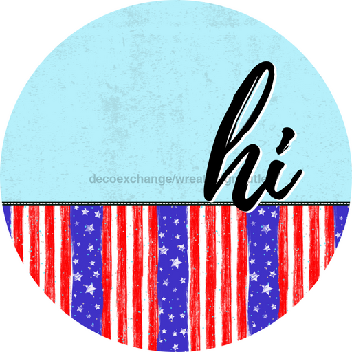 Patriotic Door Hanger Hi Dco - 01503 - Dh 18’ Round Wood
