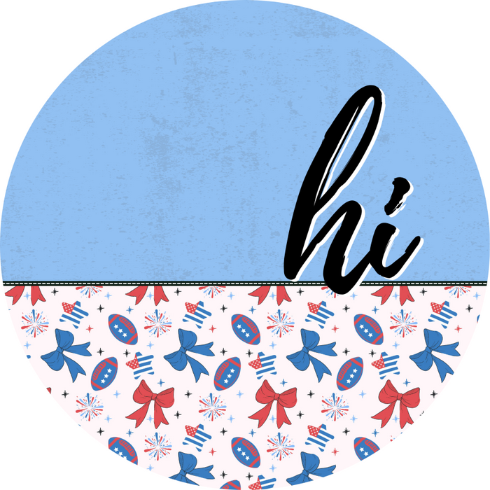 Patriotic Door Hanger Hi Dco - 01508 - Dh 18’ Round Wood