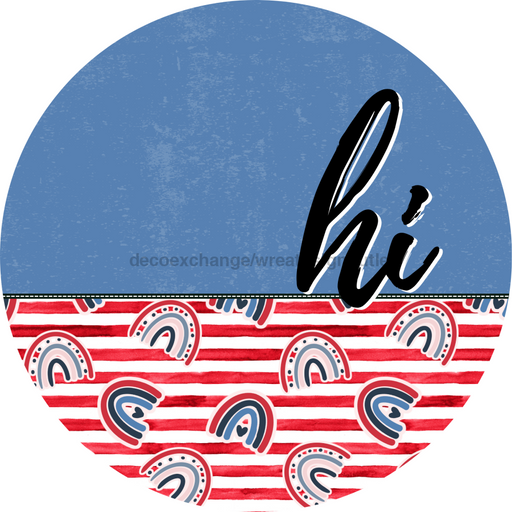 Patriotic Door Hanger Hi Dco - 01509 - Dh 18’ Round Wood