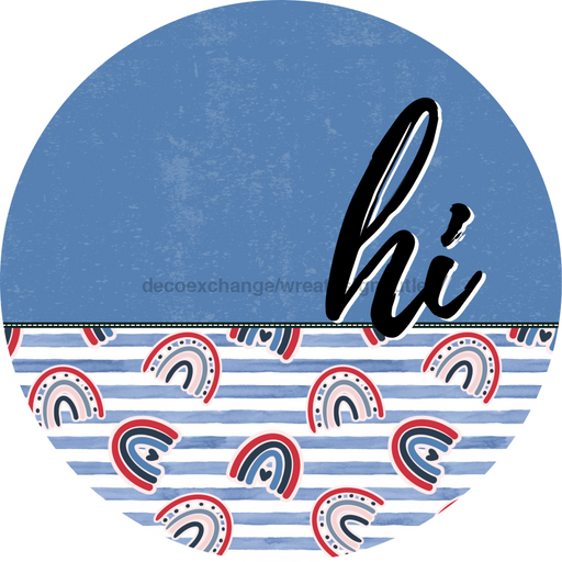 Patriotic Door Hanger Hi Dco - 01510 - Dh 18’ Round Wood