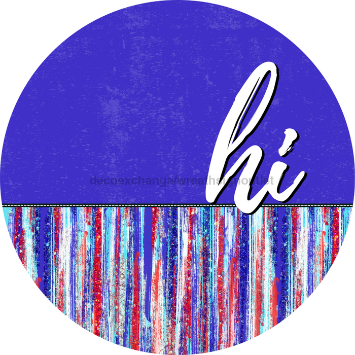Patriotic Door Hanger Hi Dco - 01512 - Dh 18’ Round Wood