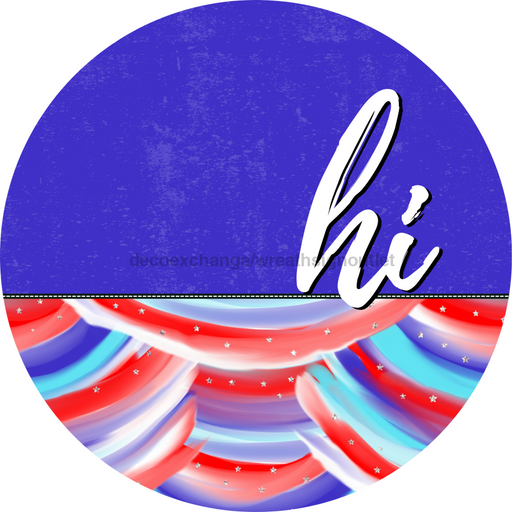 Patriotic Door Hanger Hi Dco - 01515 - Dh 18’ Round Wood