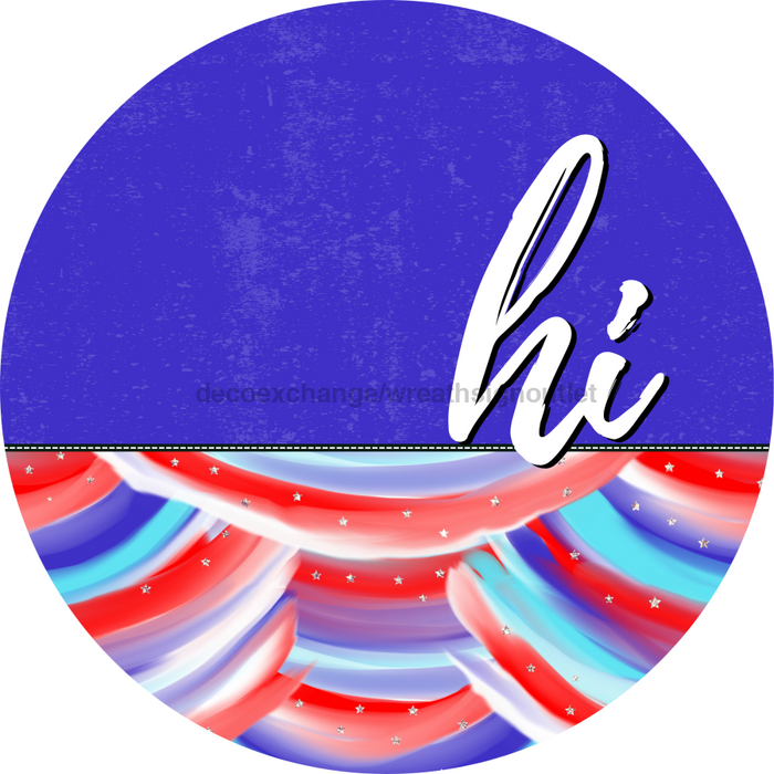 Patriotic Door Hanger Hi Dco - 01515 - Dh 18’ Round Wood