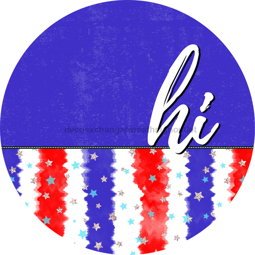 Patriotic Door Hanger Hi Dco - 01517 - Dh 18’ Round Wood