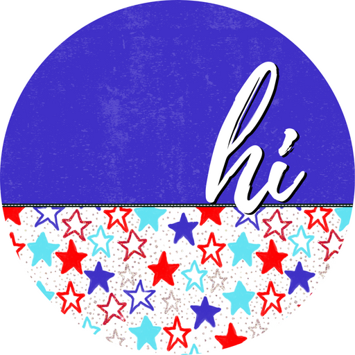 Patriotic Door Hanger Hi Dco - 01518 - Dh 18’ Round Wood