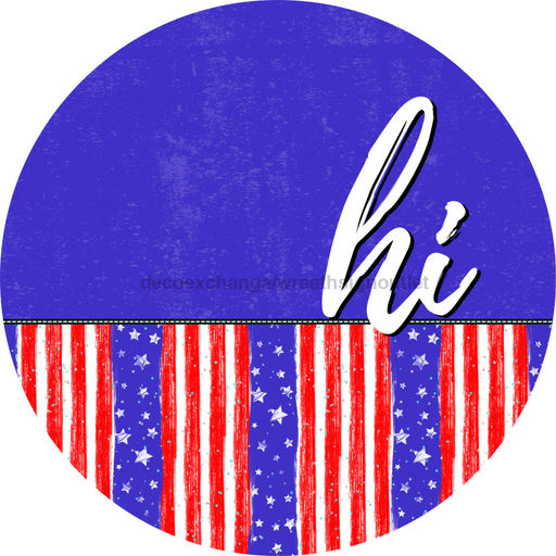 Patriotic Door Hanger Hi Dco - 01519 - Dh 18’ Round Wood