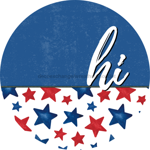 Patriotic Door Hanger Hi Dco - 01521 - Dh 18’ Round Wood