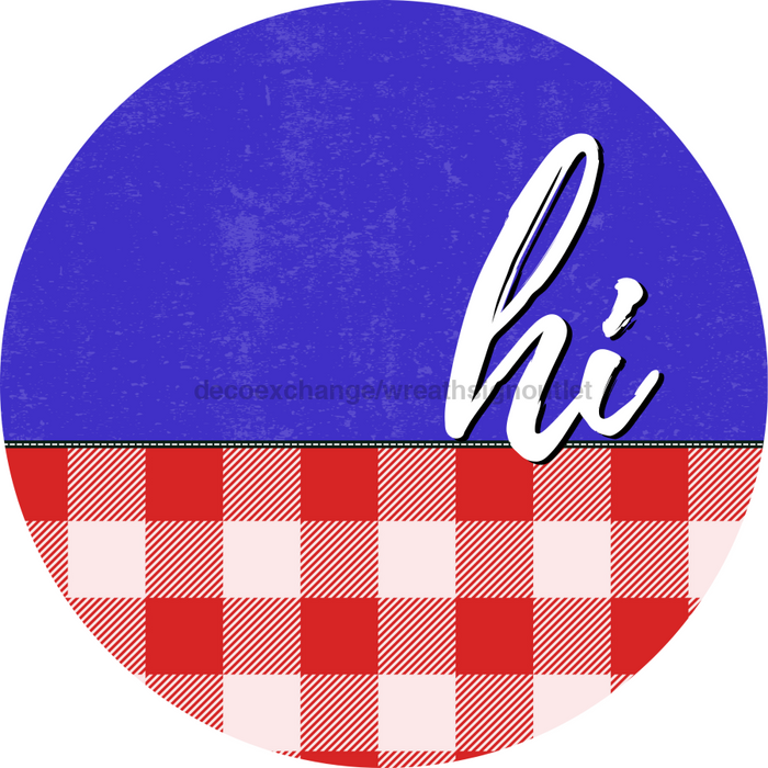 Patriotic Door Hanger Hi Dco - 01523 - Dh 18’ Round Wood
