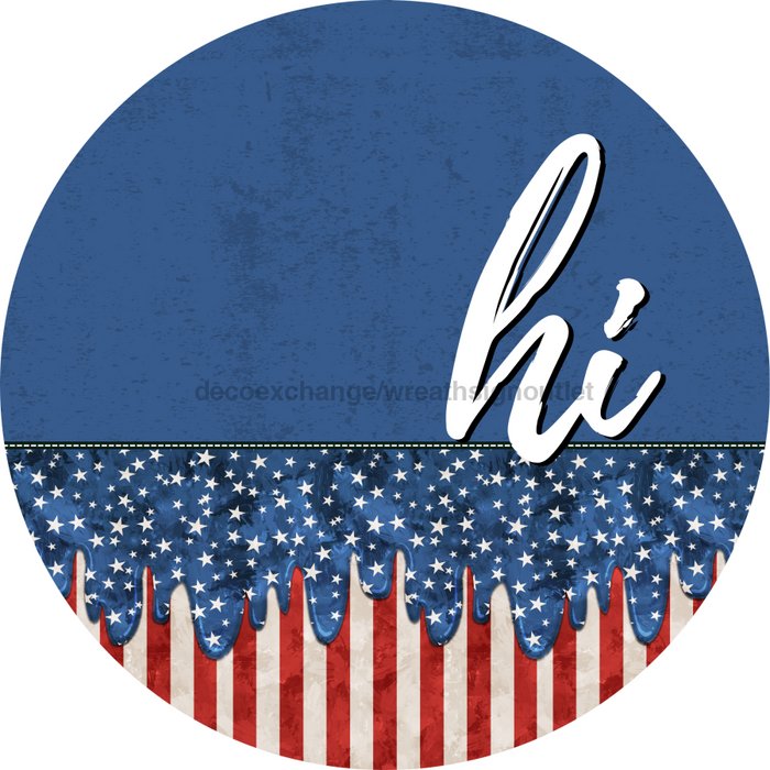 Patriotic Door Hanger Hi Dco - 01529 - Dh 18’ Round Wood