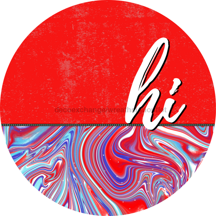 Patriotic Door Hanger Hi Dco - 01532 - Dh 18’ Round Wood