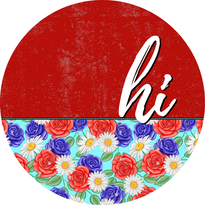 Patriotic Door Hanger Hi Dco - 01534 - Dh 18’ Round Wood