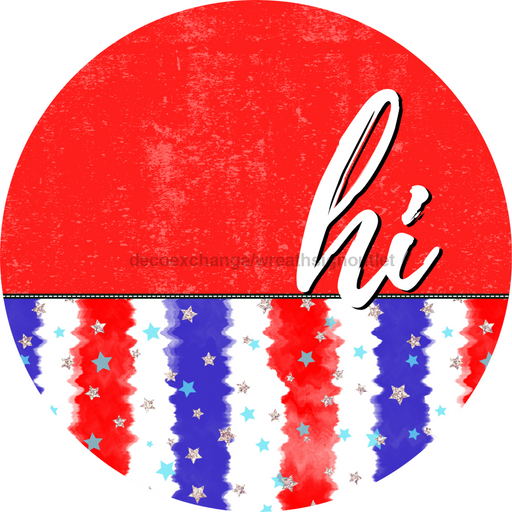 Patriotic Door Hanger Hi Dco - 01535 - Dh 18’ Round Wood
