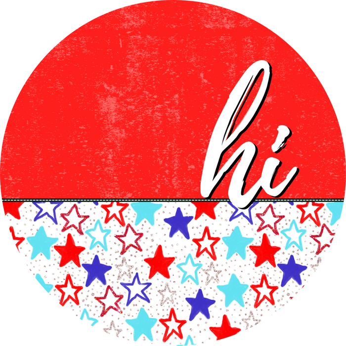 Patriotic Door Hanger Hi Dco - 01536 - Dh 18’ Round Wood