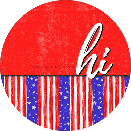 Patriotic Door Hanger Hi Dco - 01537 - Dh 18’ Round Wood