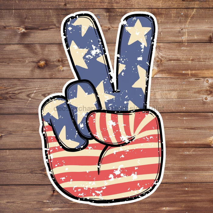 Patriotic Door Hanger Peace Sign Wood Sign Decoe-W-242 22