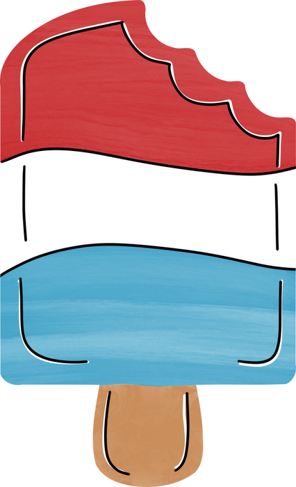 Patriotic Door Hanger Pop Cicle Decoe - W - 884 - Dh 22’ Wood