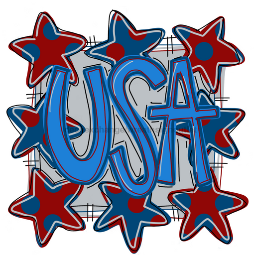 Patriotic Door Hanger Usa Decoe-W-784-Dh 22’ Wood