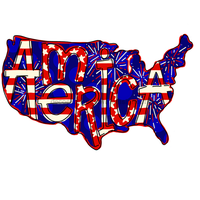 Patriotic Door Hanger Usa Decoe-W-789-Dh 22’ Wood