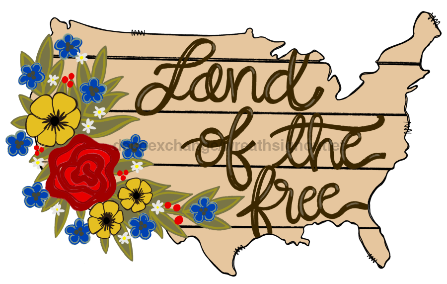 Patriotic Door Hanger Usa Decoe-W-792-Dh 22’ Wood