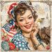 Patriotic Pin Up Girl, DCO-102370, Sign For Wreath, 10x10in Metal Sign