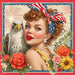 Patriotic Pin Up Girl, DCO-102378, Sign For Wreath, 10x10in Metal Sign