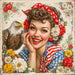 Patriotic Pin Up Girl, DCO-102385, Sign For Wreath, 10x10in Metal Sign