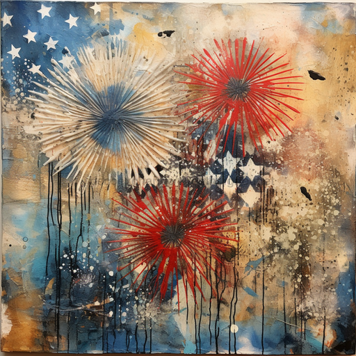 Patriotic Sign Fireworks Oaw-0062 For Wreath 10X10 Metal