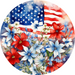 Patriotic Sign Floral Decoe-5186 10’ Metal Round