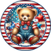 Patriotic Sign Partriotic Bear Decoe-5182 10’ Metal Round